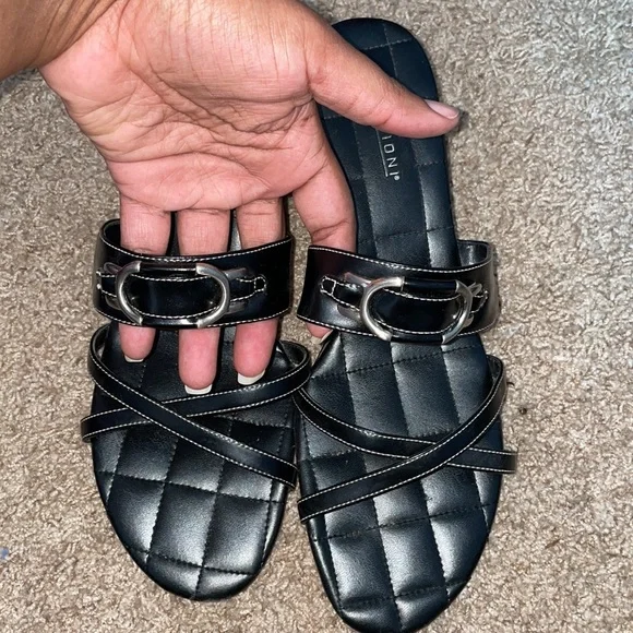 ⭐️ DONATED ⭐️ Black Slide-In Sandals - Picture 2 of 4